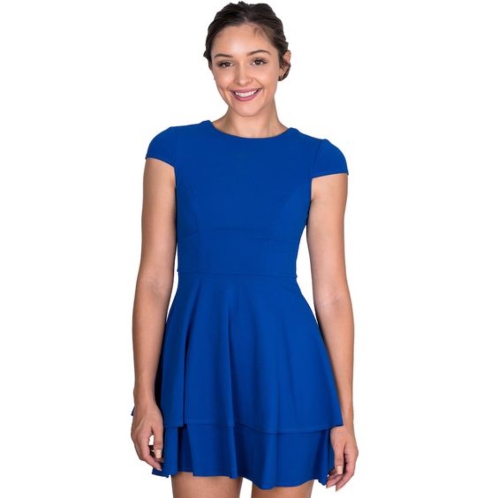 Juniors' B. Smart Double Layer Cap Sleeve Dress